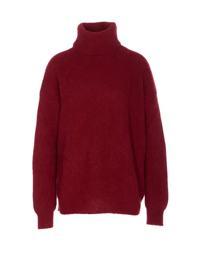 Uma Wang High Neck Turtleneck Knitwear Relaxed Fit In Red