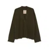 Uma Wang Frayed Buttoned Cardigan In Brown