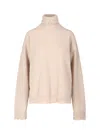 Uma Wang High Neck Cashmere Sweater With Frayed Edges In Gold