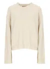Uma Wang Beige Cashmere Sweater With Ribbed Detailing In Neutral