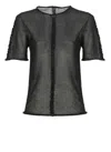Uma Wang Short Sleeved Knitted Top In Black