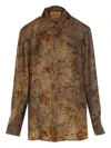 Uma Wang Floral Print Long Sleeve Top With Pocket In Green