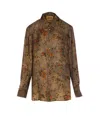 Uma Wang Floral Print Long Sleeve Top With Pocket In Green
