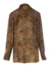 Uma Wang Floral Print Long Sleeve Top With Pocket In Green