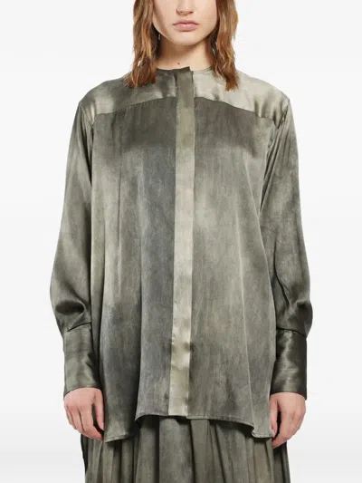 Uma Wang Taffe Tie-dye Shirt In Green