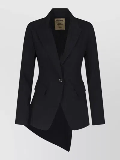 Uma Wang Tailored Blazer Asymmetric Hem Buttoned Cuffs In Black