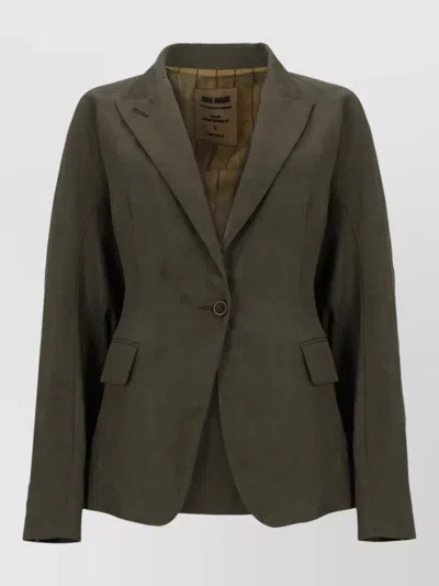 Uma Wang Tailored Kaia Jacket Back Vent Design In Green