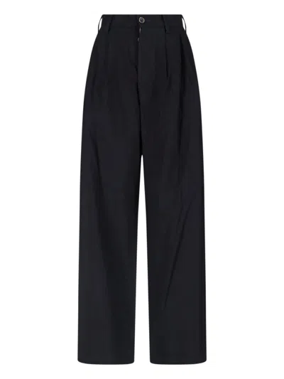 Uma Wang Tailored Linen-blend Trousers For Women In Blue