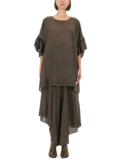 Uma Wang Floral Printed Crewneck T In Brown