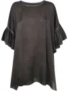Uma Wang Ruffle Detailed Top In Brown