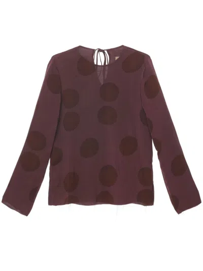 Uma Wang Long-sleeved Blouse In Brown