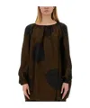 Uma Wang Tammy Abstract-print Blouse In Brown
