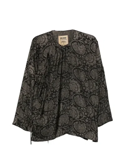 Uma Wang Tanesha Floral Blouse In Black