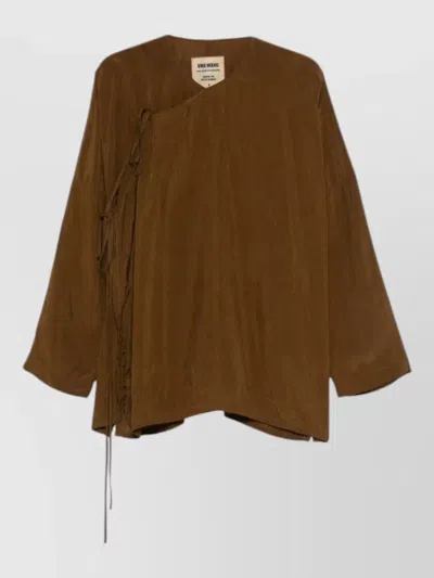 Uma Wang Tanesha Top Asymmetric Design Long Sleeves In Brown