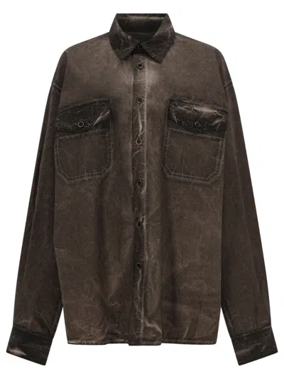 Uma Wang Tavis Shirt In Brown