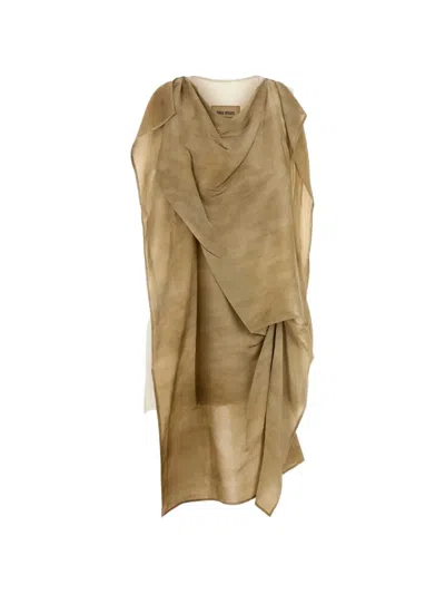 Uma Wang Taylor Draped Top In Brown