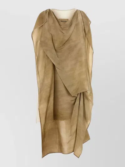 Uma Wang Taylor Stretch Canvas Top Asymmetric Hem In Multi