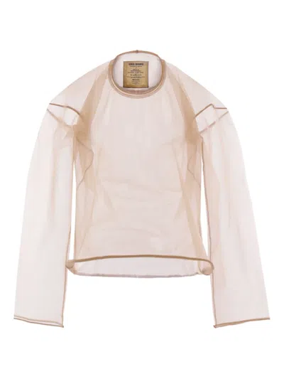Uma Wang Technical Knit Long-sleeve Top In Pink