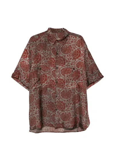 Uma Wang Teorya Floral-print Shirt In Brown