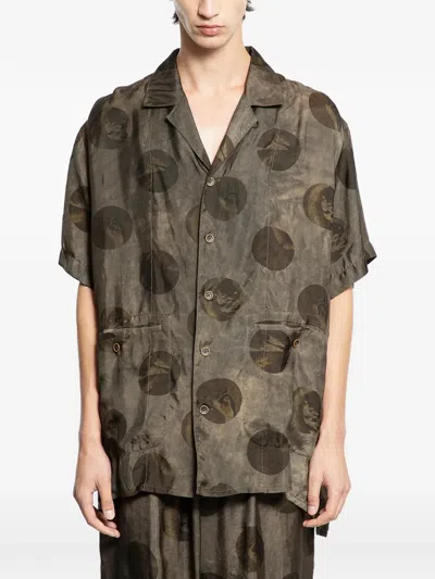 Uma Wang Terry Printed Shirt In Green