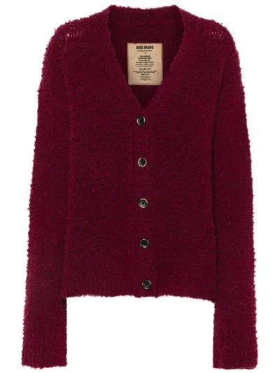 Uma Wang Textured-finish Cardigan In Red