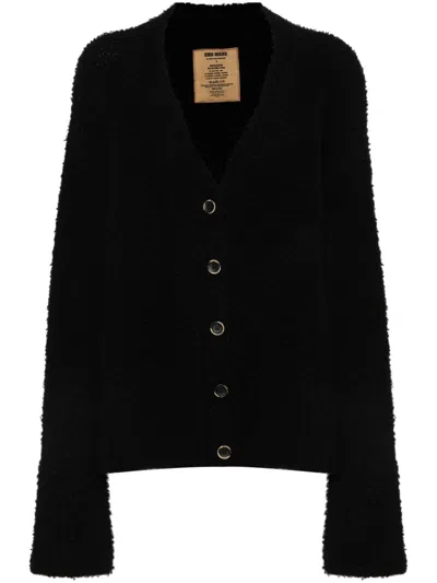 Uma Wang Textured-finish Cardigan In Schwarz