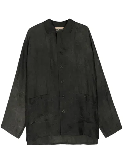 Uma Wang Theo Jacquard Shirt In Green