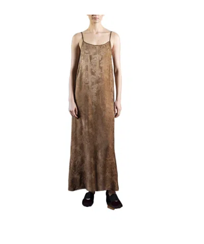 Uma Wang Thinstrap Maxi Dress In Brown