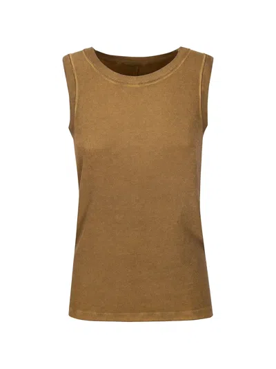 Uma Wang Ti Ribbed Top In Brown