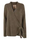 Uma Wang Tie-detail Cardigan In Green