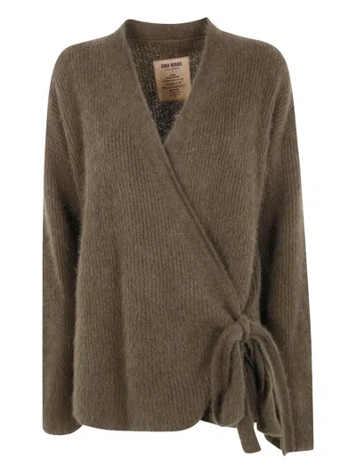 Uma Wang Tie-detail Cardigan In Green