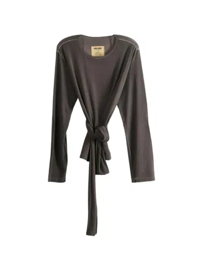 Uma Wang Tie-waist Long-sleeve T-shirt In Brown