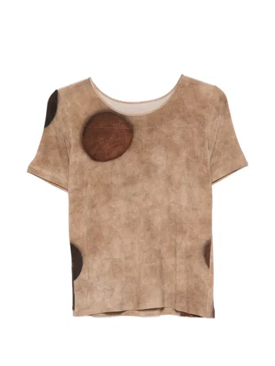 Uma Wang Tir Faded-effect T-shirt In Brown
