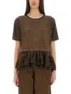 Uma Wang Round Collar And Trumpet T-shirt