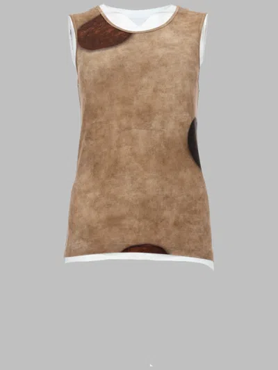 Uma Wang Elegant Top With Polka Dot Details In Brown