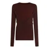 Uma Wang Omens Dark Red Twist Long-sleeves Stretch-woven Top In Red