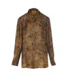 Uma Wang Floral Print Long Sleeve Top With Pocket In Green