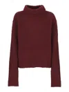 Uma Wang High Neck Top In Dark Red