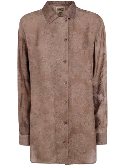 Uma Wang Long-sleeve Casual Jacket In Brown