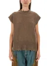 Uma Wang Sleeveless Sweater In Dove