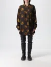 Uma Wang Long Sleeve Collared Printed Top In Brown