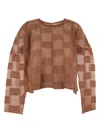 Uma Wang Checked Crewneck T-shirt In Pink