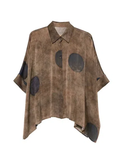 Uma Wang Toto Spot Button-up Shirt In Brown