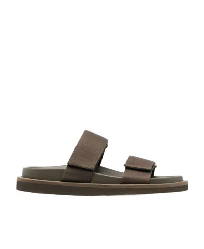 Uma Wang Touch-strap Slip-on Sandals In Brown