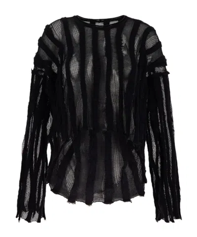 Uma Wang Transparent Sweater In Black