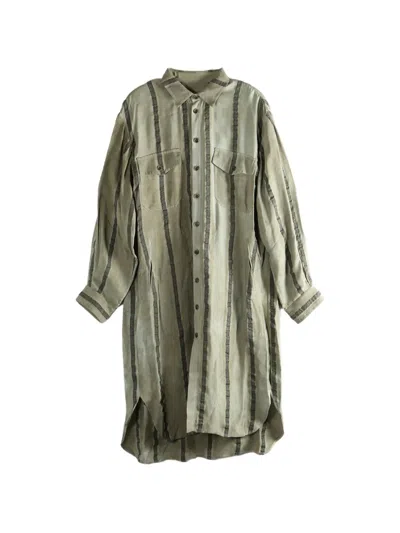 Uma Wang Trek Striped Shirt In Gray