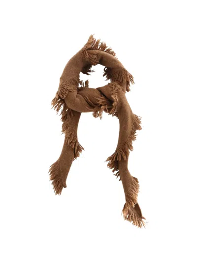 Uma Wang Triangle Fringe-trim Scarf In Brown