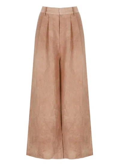 Uma Wang Pleated-front Trousers In Brown