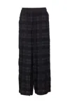 Uma Wang Flared Trousers With Sheer Overlay And Textured Fabric In Black