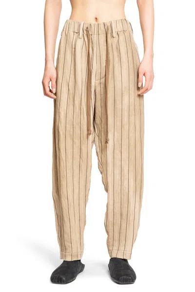 Uma Wang Trousers In Uw026 Tan/brown